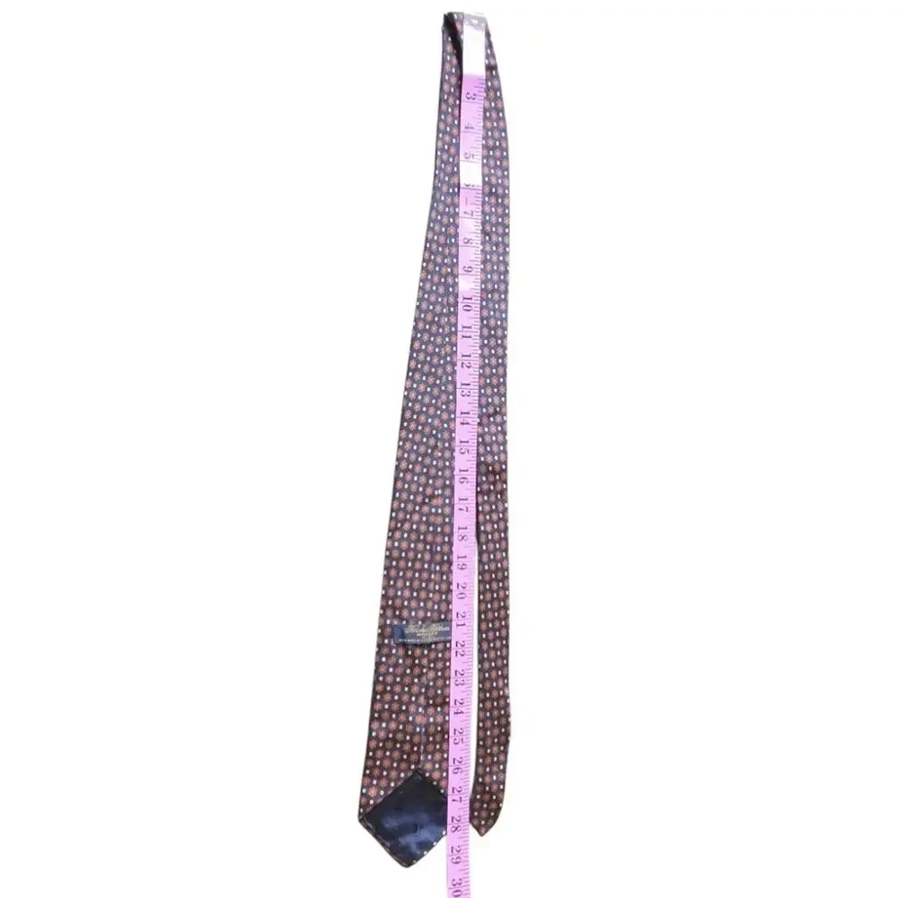 Brooks Brothers Makers Pure Silk Tie Geometric Floral Medallion Foulard Necktie